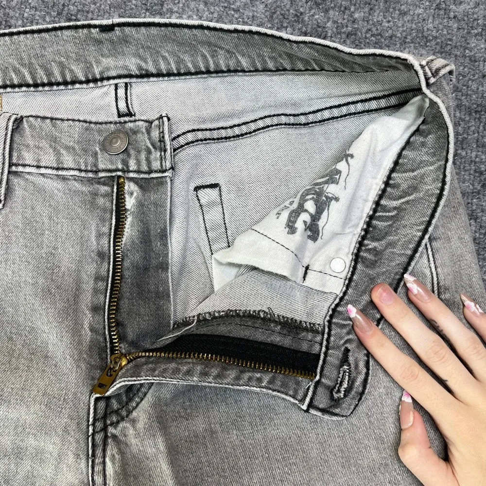 Levi's 514 Straight Jeans Men Gray Denim Stretch Pockets Classic Zip Fly - 31X31